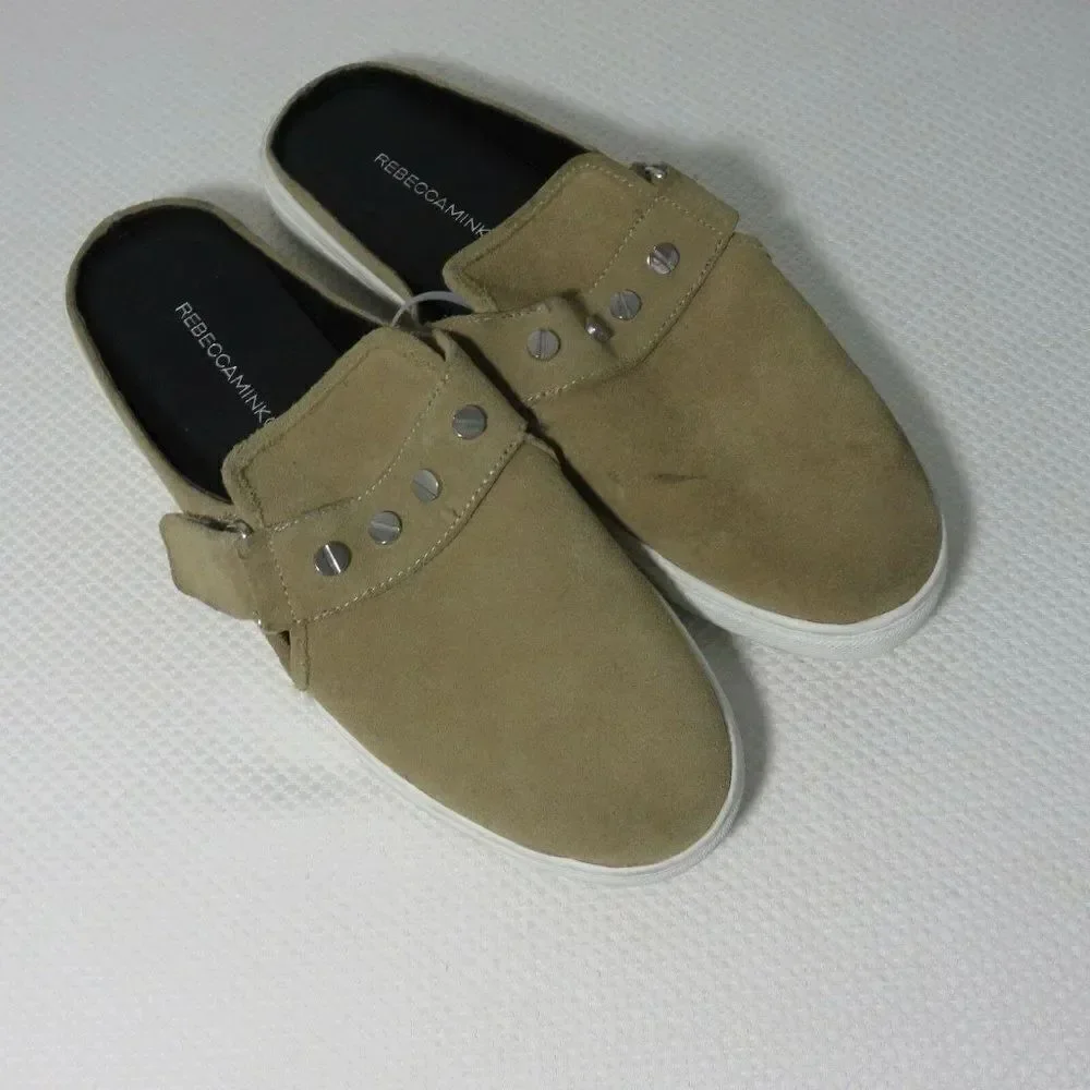 REBECCA MINKOFF TAN SUEDE SONIA SLIP ON SNEAKER SHOES SIZE 9